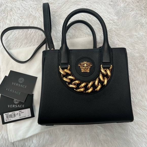 Versace Handbags - Versace La Medusa small tote bag Black
